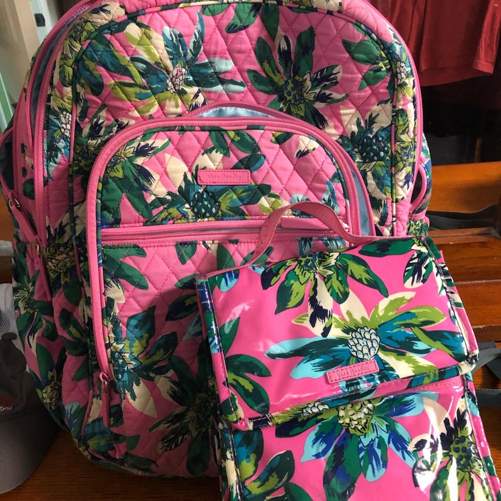 Vera Bradley Campus Backpack and Lunchbox combo